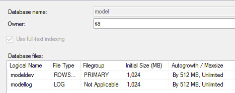 Change the Model database file defaults.